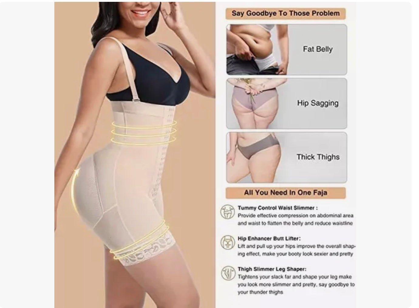FAJA CURVY SIN CIRUGIA control abdomen y pierna + ENVIO GRATIS