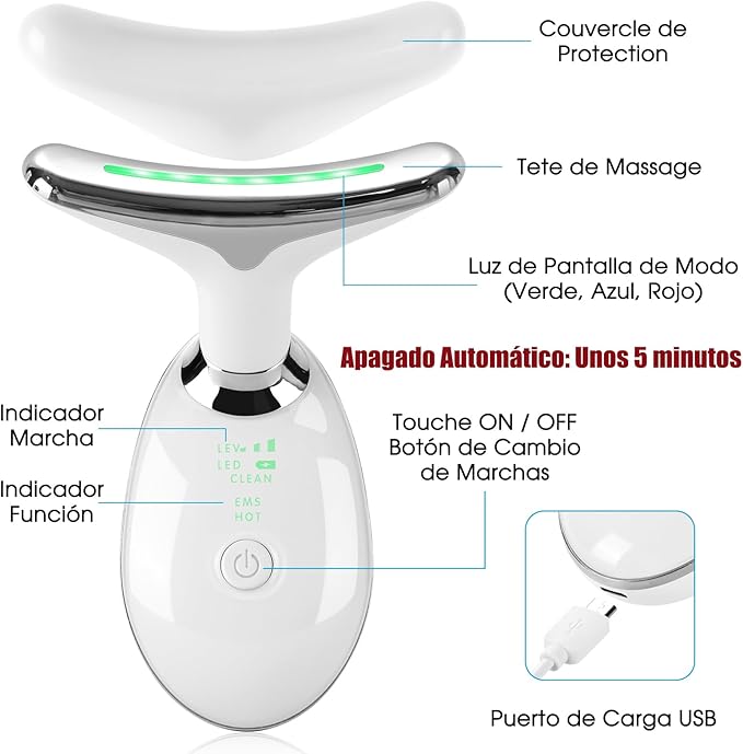 Masajeador Facial Luz Led + Envío Gratis