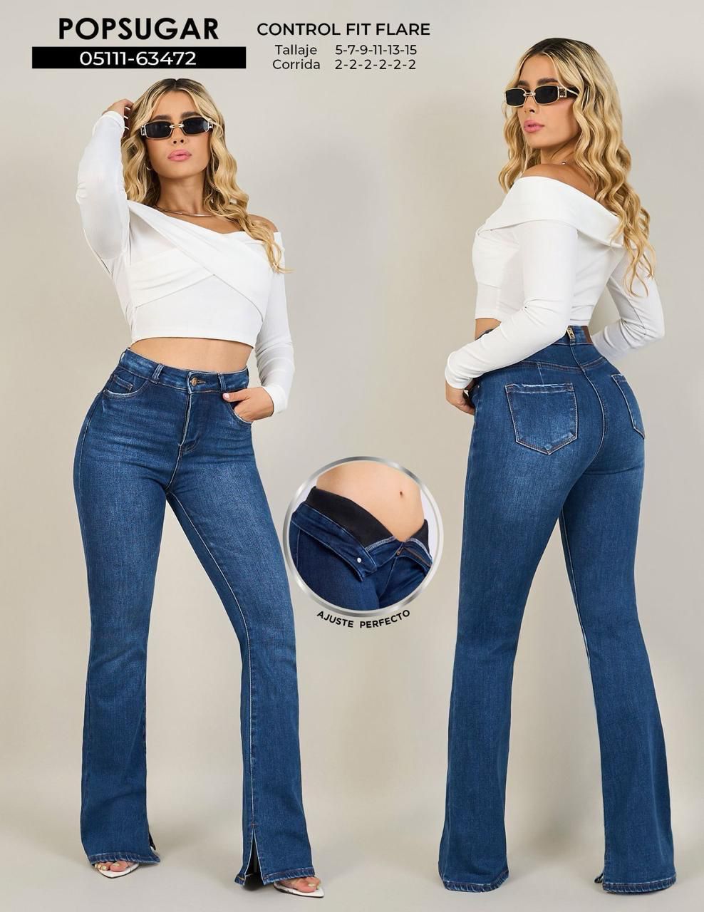 JEANS ACAMPANADOS LEVANTA GLÚTEOS + Envío Gratis